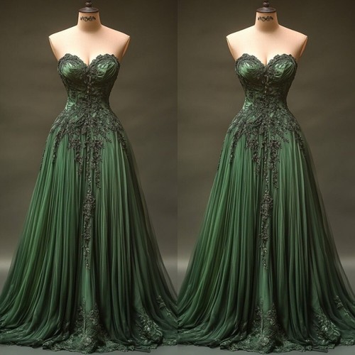 Gothic green wedding dress - gothic,