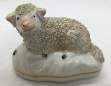 Antique staffordshire figurine sheep 19th century lamb farm fields rough collie