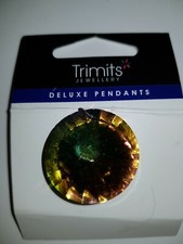 Very large glass circular shaped pendant bead. 