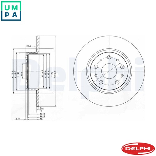 Brake disc bg3076 for alfa - bg3076,