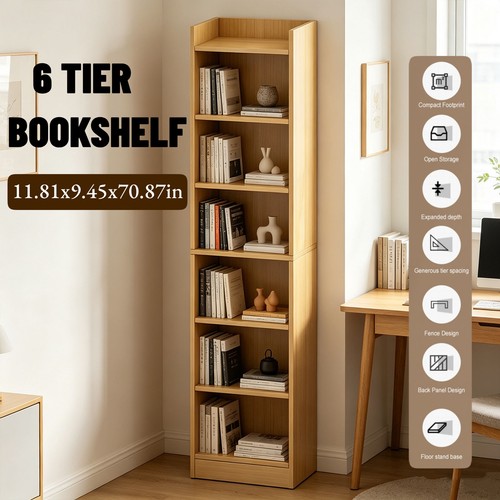 Tall narrow bookcase tier - bookcase, 6
