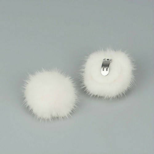 Pair mink fur pom - 1,