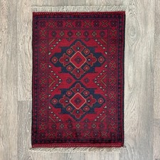 70 x 45cm Vintage Handmade Afghan Carpet Door Bath Mat Small Oriental Wool Rug