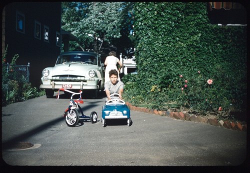 1950s little boy playing - 1950s,