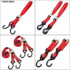 Motorcycle Tie Down Straps Auto Lock Transport Bike Van Trailer 1.8M X 25mm Pair