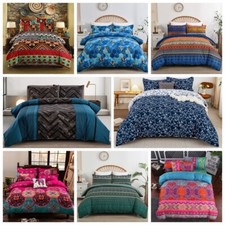 Boho striped duvet cover set - boho,