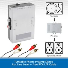 Turntable Phono Pre-Amp RCA Stereo Aux Line Level + FREE RCA Cable 1.2m