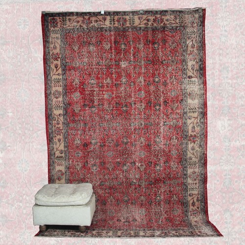Vintage red oushak rug 5x9 - rug,
