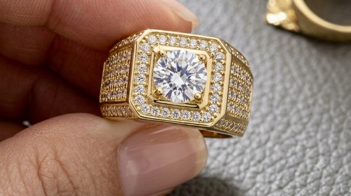 Men 3ct round - cut, moissanite