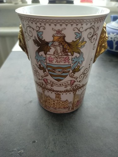Caverswall lionhead beaker - caverswall,