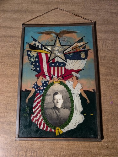 Antique wwi reverse painted - wwi,