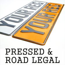 Car Reg Number Plate PAIR Replacement Registration Pressed MOT UK Legal Road