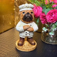 Chef Pug Resin Ornament 22cm
