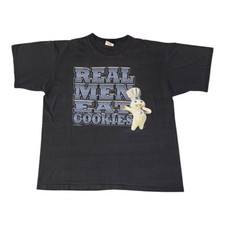 Vintage 90s Pillsbury Dough Boy T Shirt Size 2XL Real Men Eat Cookies 1997 Promo