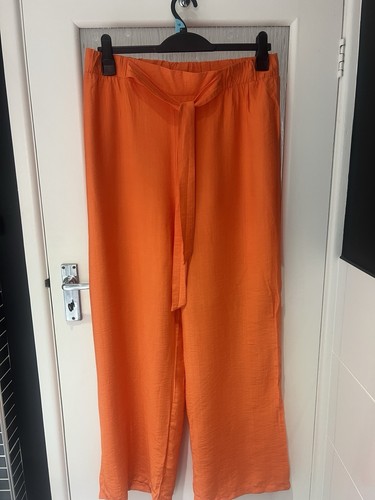 Ladies orange linen style - style, wide