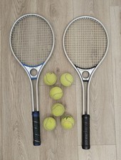 Silver-Ace Cross & Silver Ace Line Tennis Rackets 2x Plus 6x Balls Bundle