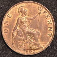 Penny 1902 Low Tide Edward VII gEF Lustre (T95)