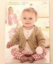 1216 - Sirdar - Set of Babies & Girls Snuggly Bamboo Cardigans Birth to 7 Years 