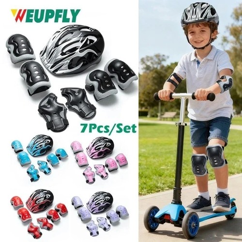 Kids bike helmet knee elbow - bike,
