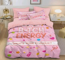 Bad B*itch Energy  3 Piece Single Duvet Cover Set  Brand New