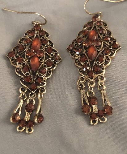 Vintage gold tone amber - gold,