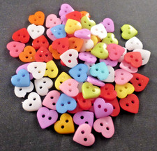 Plastic Small Hearts Buttons