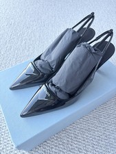 Prada black patent kitten heel
