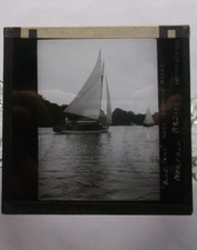 Magic Lantern Slide  "BLUE SKIES" near SALHOUSE BROAD, NORFOLK BROADS,  SEP 1930