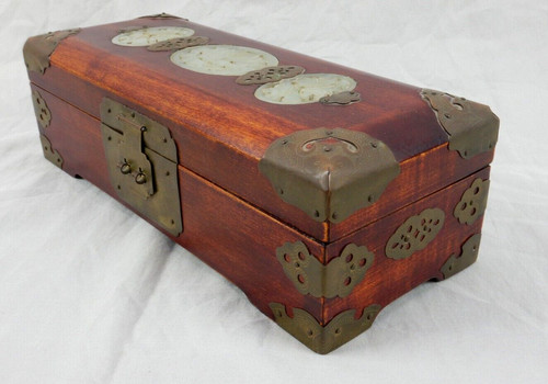 Old chinese jade - inlaid, wood