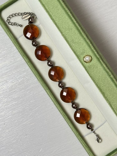 Vintage amber faceted glass - vintage,