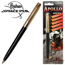 Fisher Space Pen Apollo Ball Pen - Gold Cap Black Barrel - Gift, Present