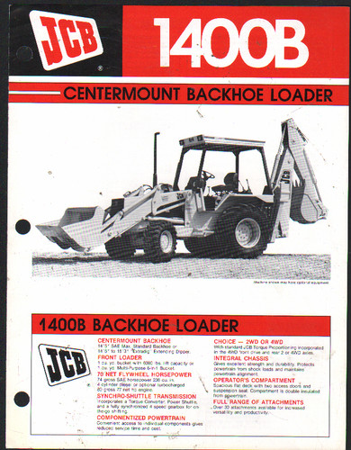 1988 jcb 1400b centermount - jcb, "1400b"
