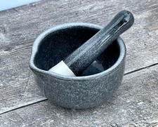 Grey Smooth Pestle and Mortar