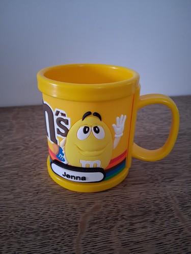Plastic yellow mug cup - plastic,