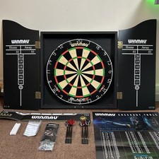 Winmau Blade 6 Championship Dart Board & Dart Set & Wooden Cabinet