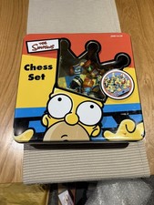 The Simpsons Chess Set 2002 Tin Collectors Box Cardinal Games Vintage 