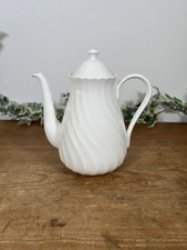 Wedgwood Candlelight Coffee Pot White Bone China Coffee Pot Tall