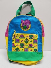 1992 Lyons Group Barney and Baby Bop bookbag - markings on bag