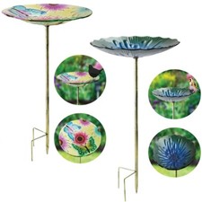 Glass Bird Bath Outdoor Garden