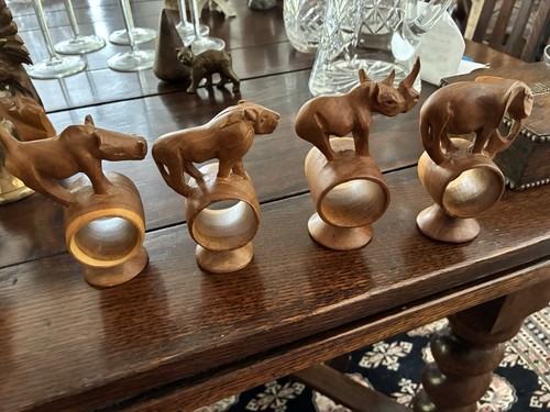 Vintage wooden safari animals - wooden,