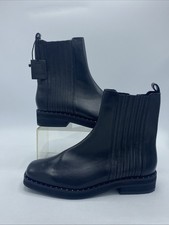 NEXT Forever Comfort Black Leather Square Toe Ankle Boots UK 6
