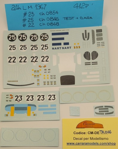 Decals cartograf ferrari - 1:43,