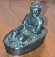 Coal Miner in Tin Bath Tub Figure By E&J Mining Memories made from British Coal