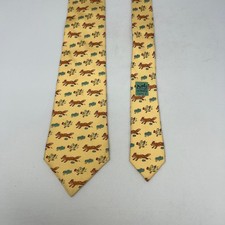 Hermes Tie Yellow Patterned