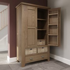 Big Furniture Warehouse Holcombe Smoked Oak Double Door Larder Unit RRP £1199