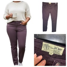 FAT FACE  Purple Jeans  Size 16  Dark Plum Pockets Straight Leg Stretch  RRP £59