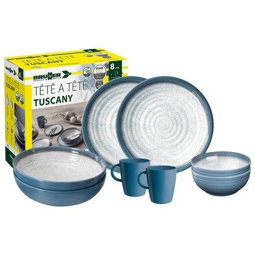 8pc brunner melamine tableware - 8pc,