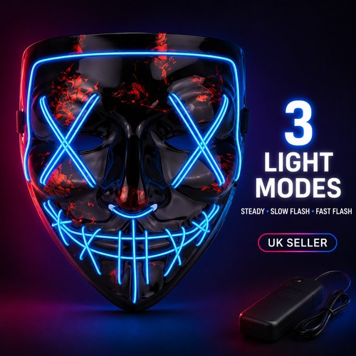 Led purge mask halloween - mask,