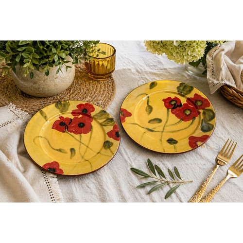 Hand painted floral ceramic - painted,