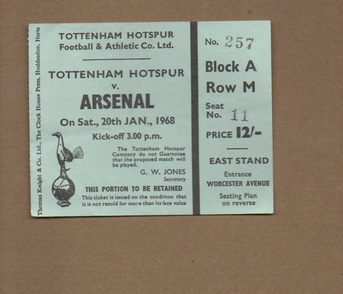 Used ticket tottenham - ticket, v